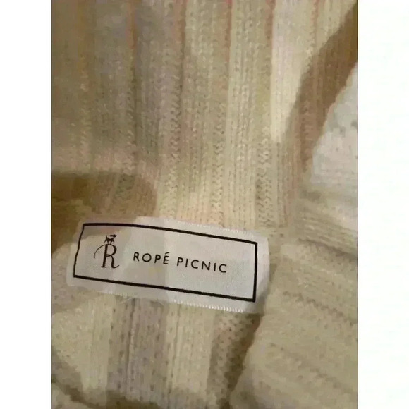 Ropé Picnic Women's Ivory Knit Turtleneck Pullover Sweater Size M - Picture 7 of 10